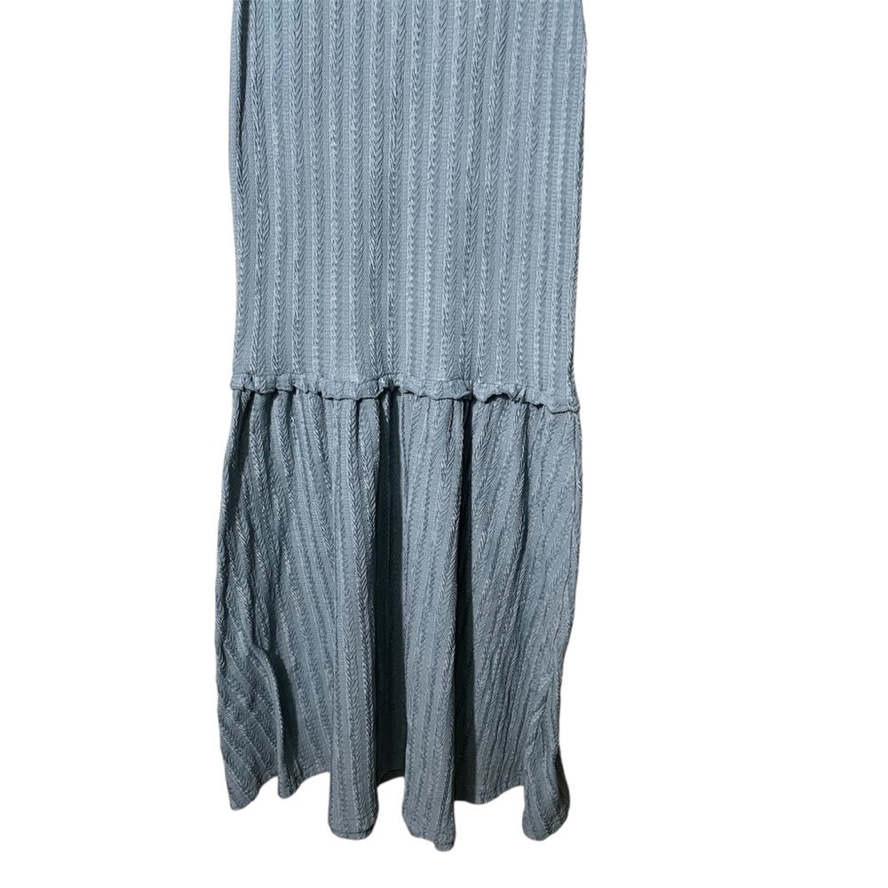 Commense Blue Textured Bodycon Stretch Maxi Dress - Picture 6 of 6